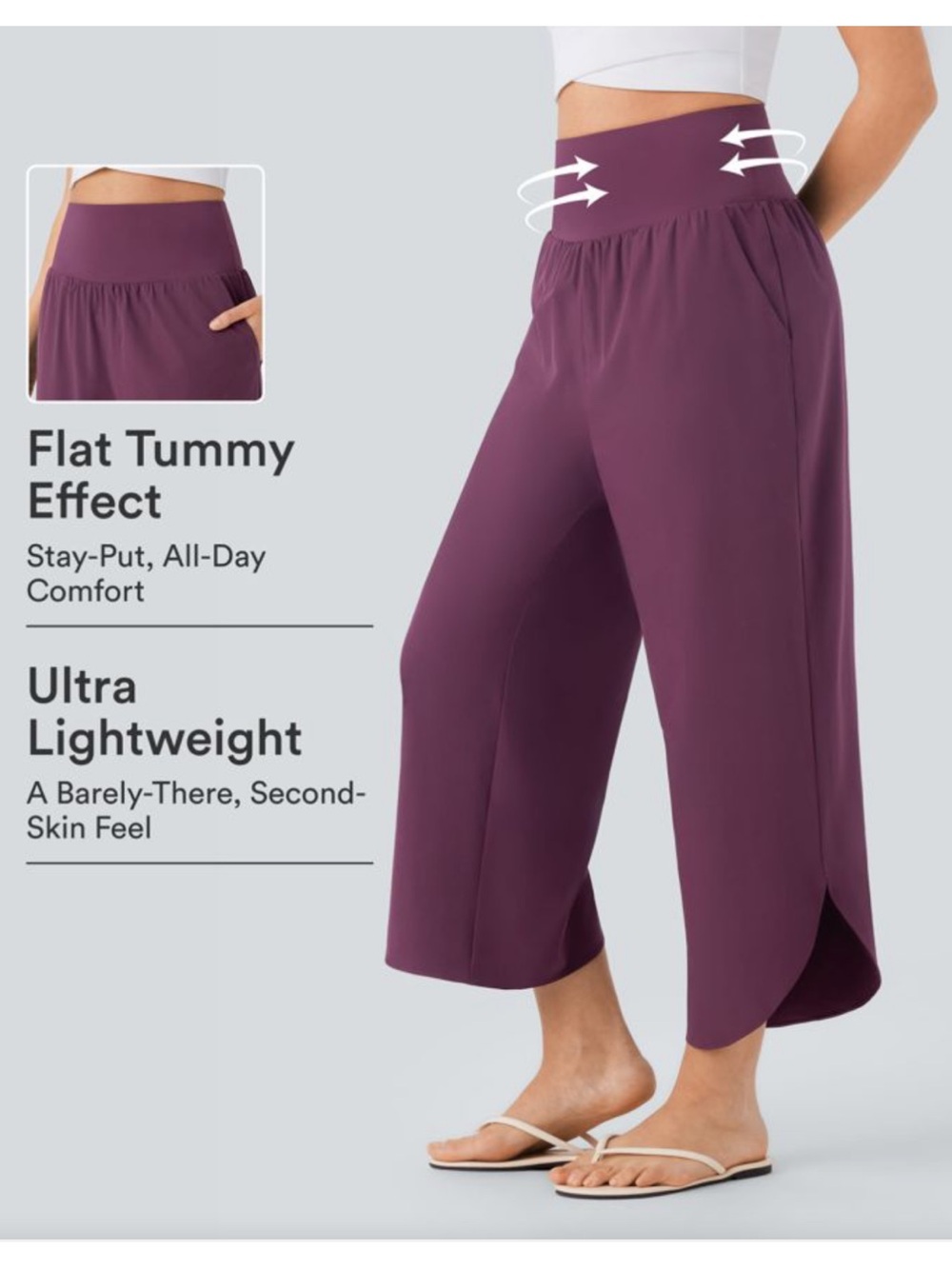 Halara Breezeful™ High Waisted Tummy Control Split Hem Quick Dry Resort Pants